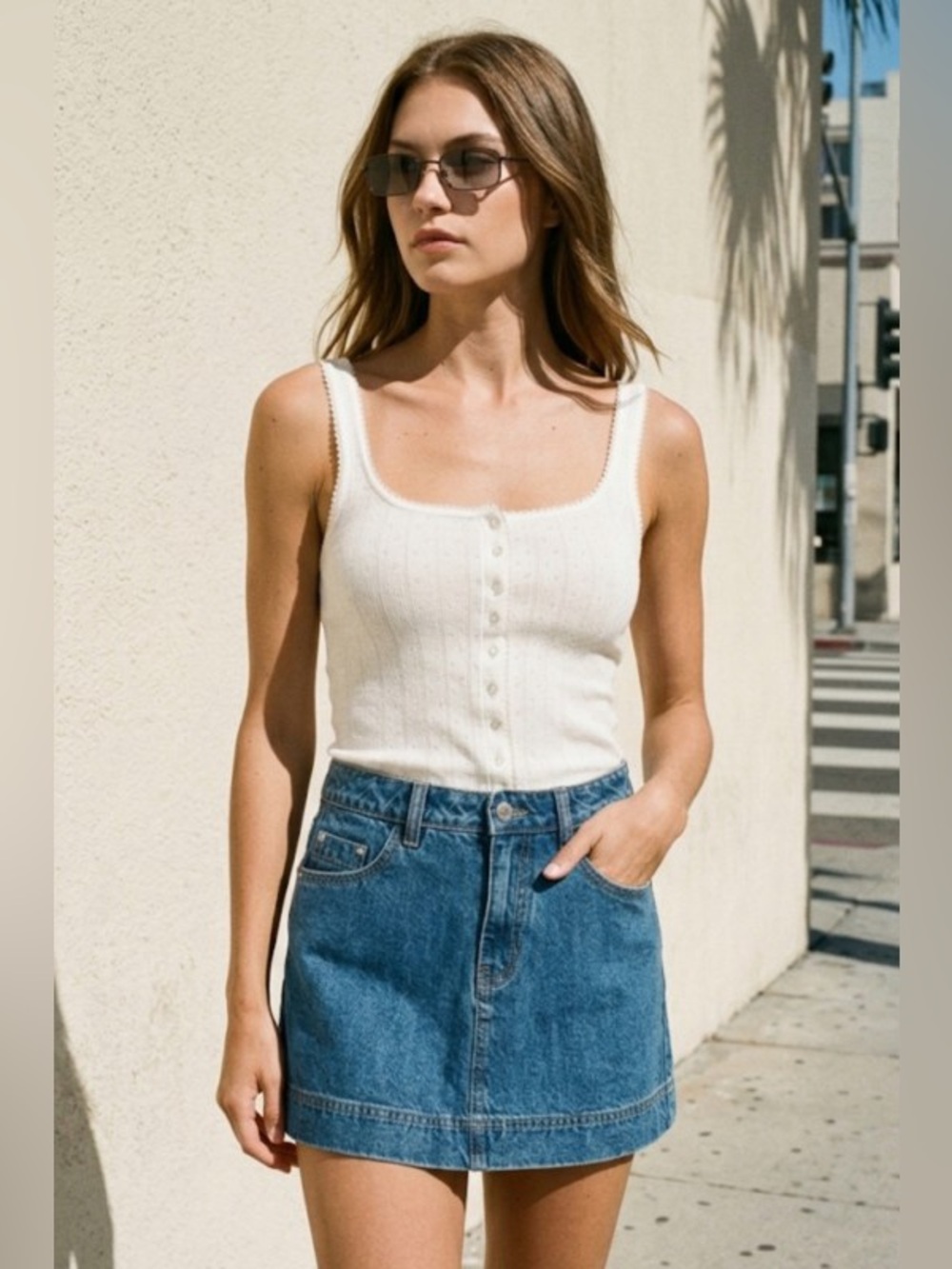 Classic Denim Mini Skort